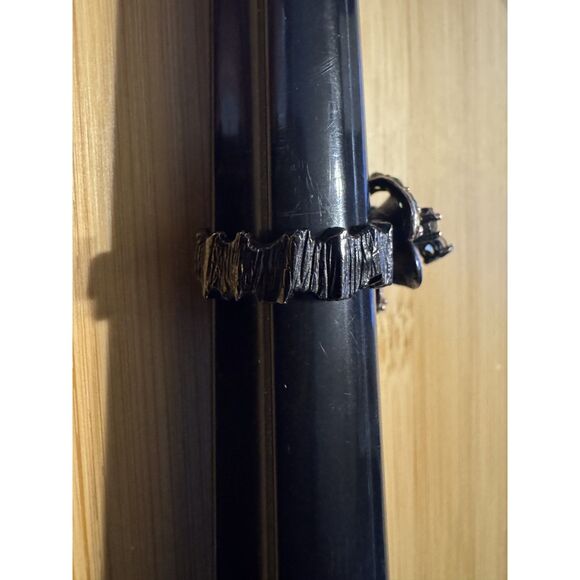 Citrine Opal Rhodium Plated Black Ring Size 8.5 - Picture 5 of 5